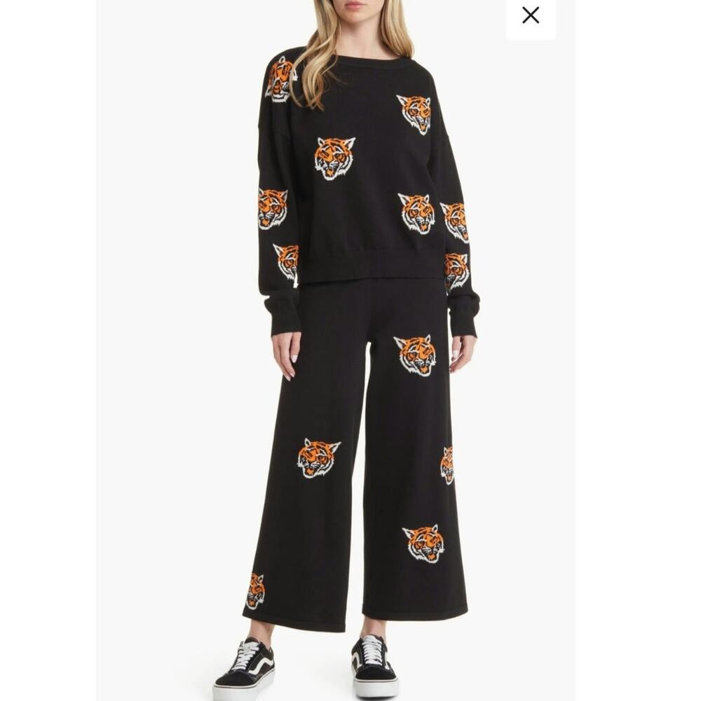 Lala Fierce Knit High Waist Wide Leg Pants
